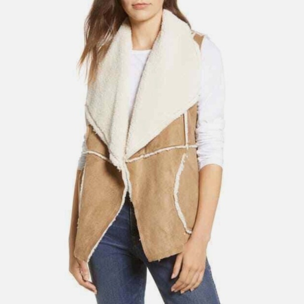 Caslon Faux Sherling suede reversible oversized vest